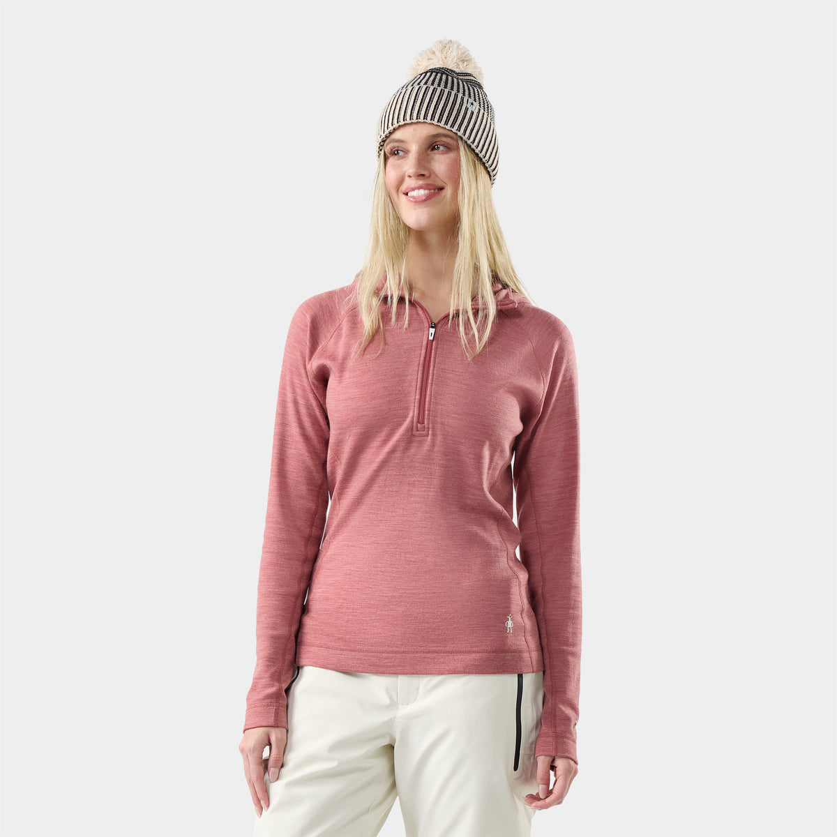 Women's Classic Thermal Merino Base Layer 1/2 Zip Hoodie