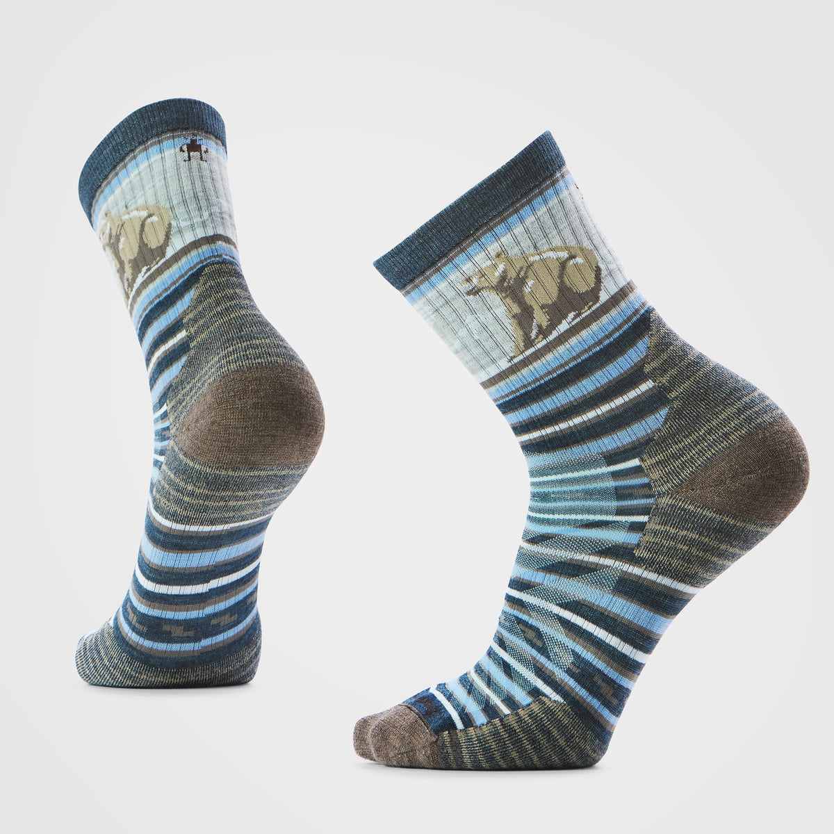 Hike Bear Stripe Mid Crew Socks