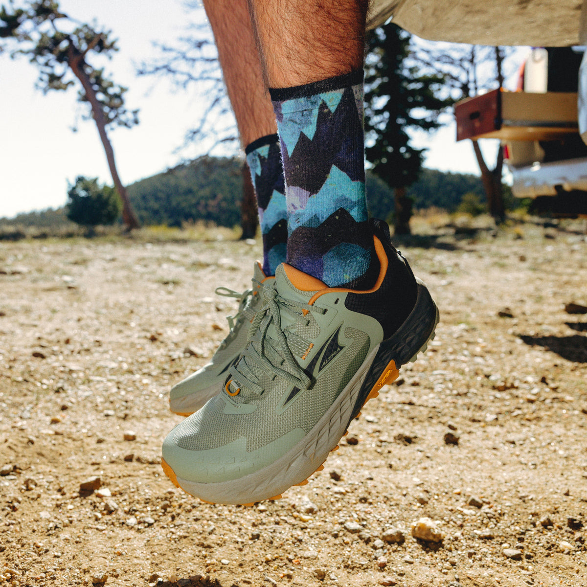 Trail Run Summit Sector Print Crew Socks