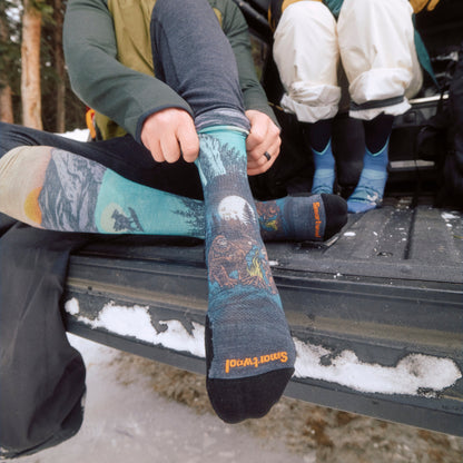 Ski Winter Phase Print Over the Calf Socks