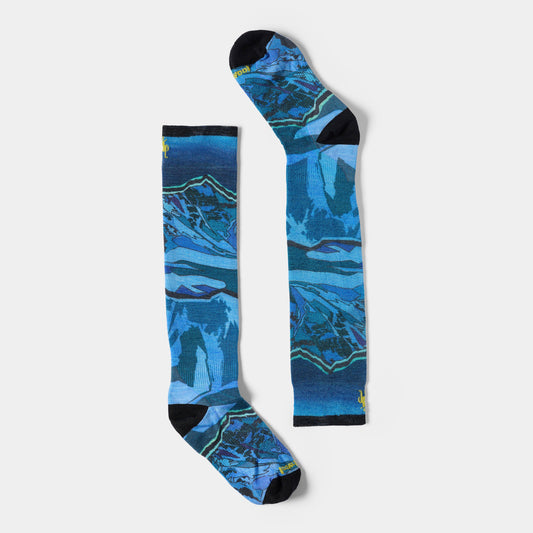 Junior Ski Storm Peak Print Over the Calf Socks