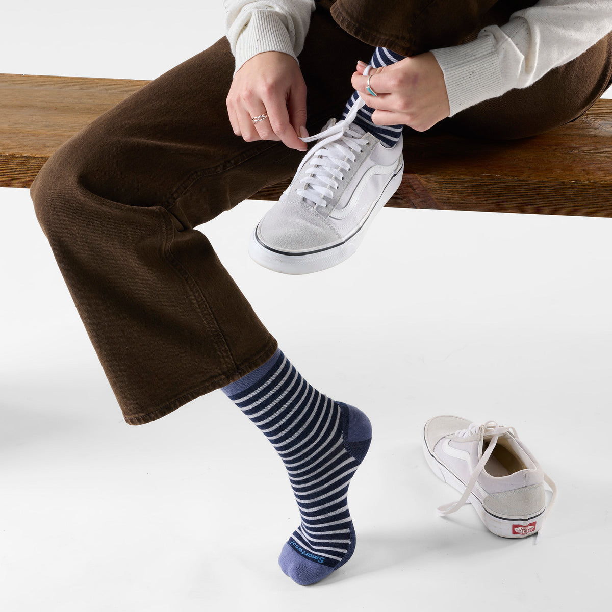 Women's Everyday Pin Stripe Crew Socks