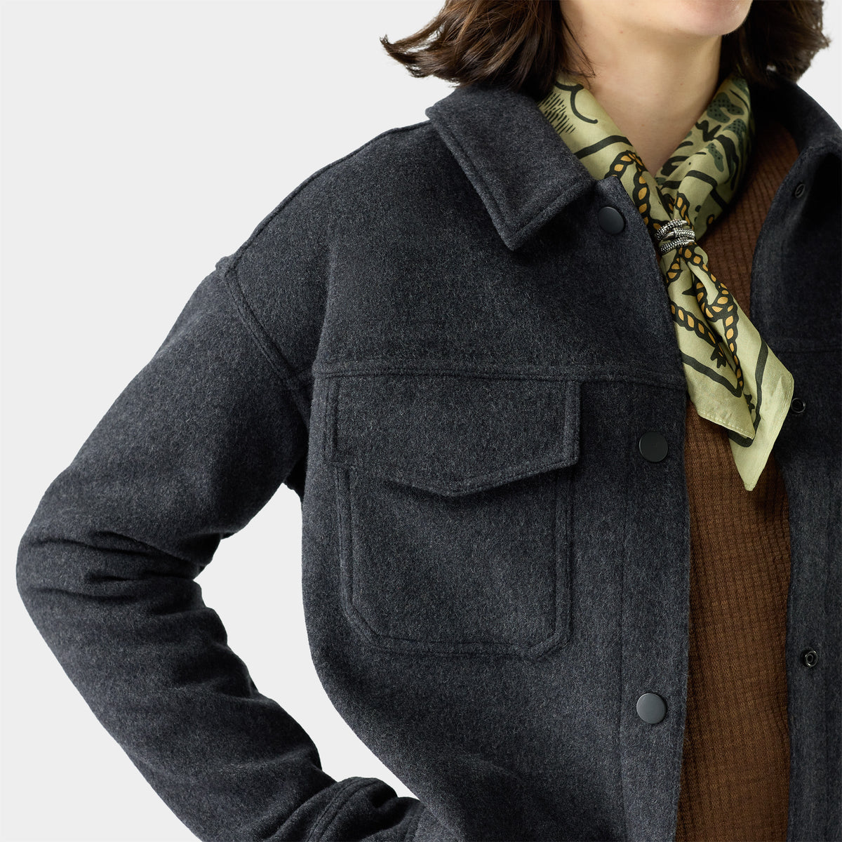 Women's Anchor Line Cropped Shirt Jacket