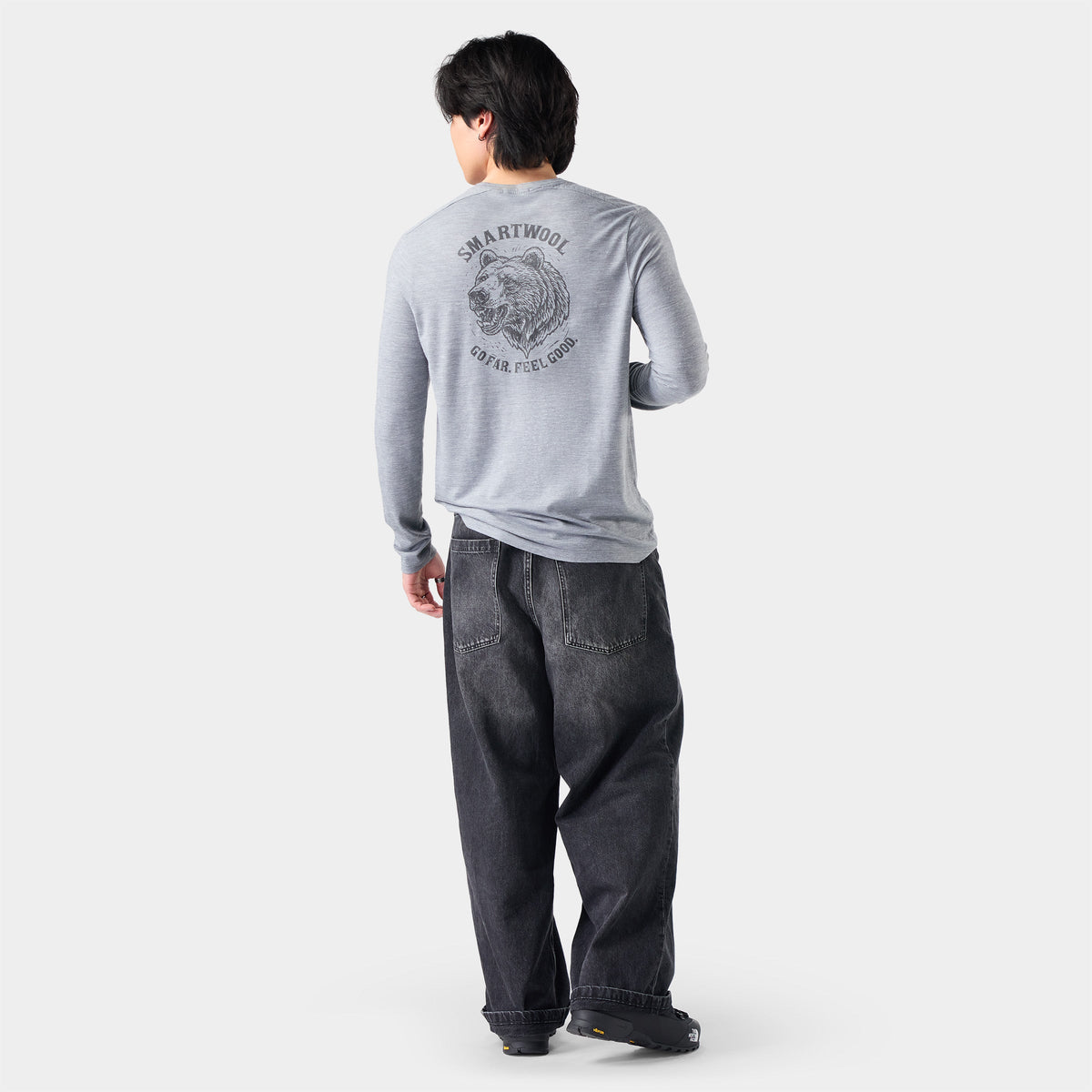 Men's Hemp Blend Go Far Bear Long Sleeve Graphic Tee