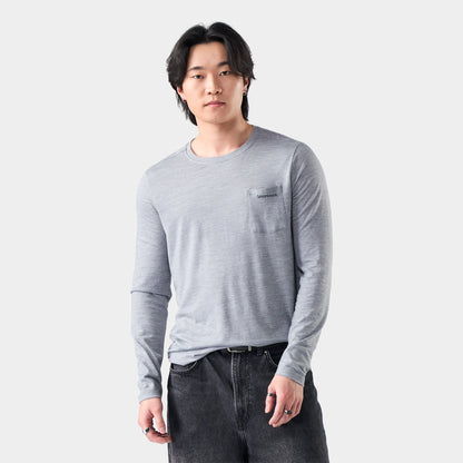 Men's Hemp Blend Go Far Bear Long Sleeve Graphic Tee