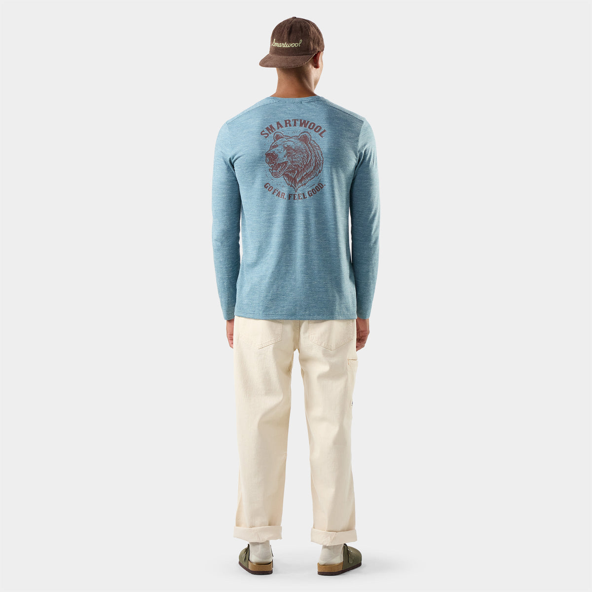 Men's Hemp Blend Go Far Bear Long Sleeve Graphic Tee